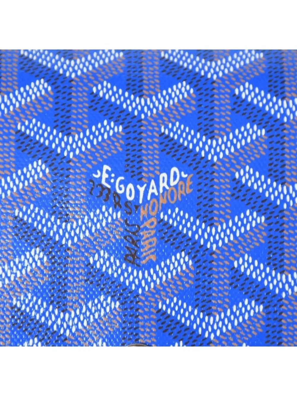 Goyard Plumet Pouch Wallet Shoulder Bag Blue Silver